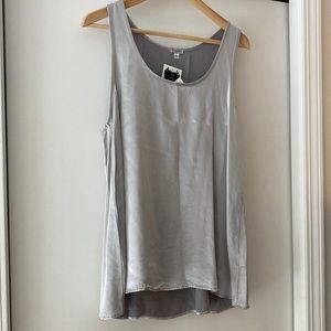 Pj harlow silver tank tunic blouse sleeveless large l nwt new